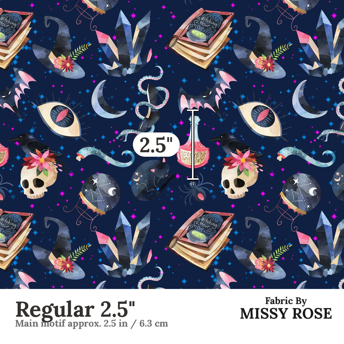 Design 375 Magic Fabric Regular 2.5" - print scale | Fabric by Missy Rose