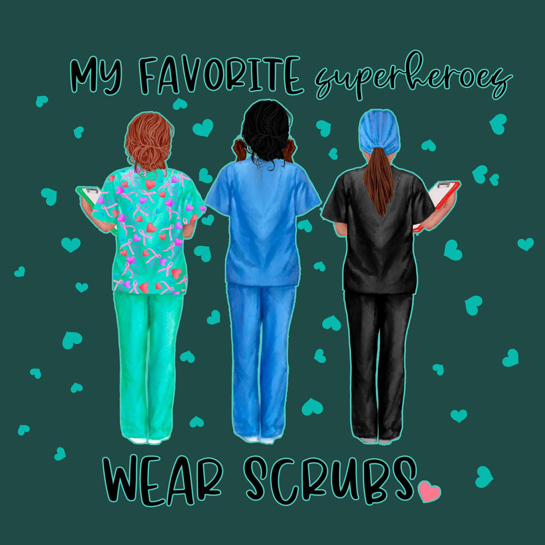 Design 377 Nurse Superhero Panel – full artwork close-up of the printed picture | Fabric by Missy Rose