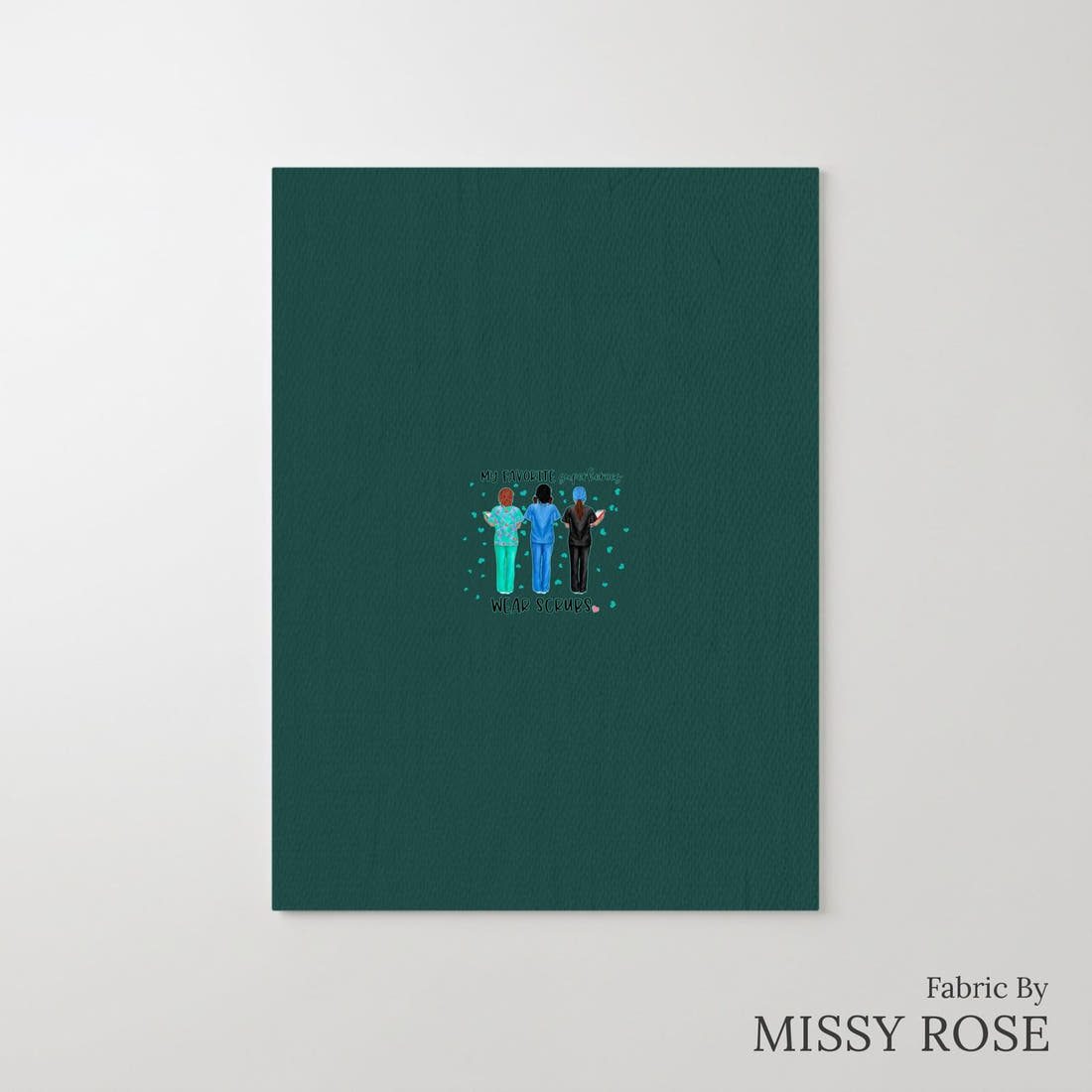 Design 377 Nurse Superhero Panel – printed fabric panel with centred picture, custom printed to order | Fabric by Missy Rose