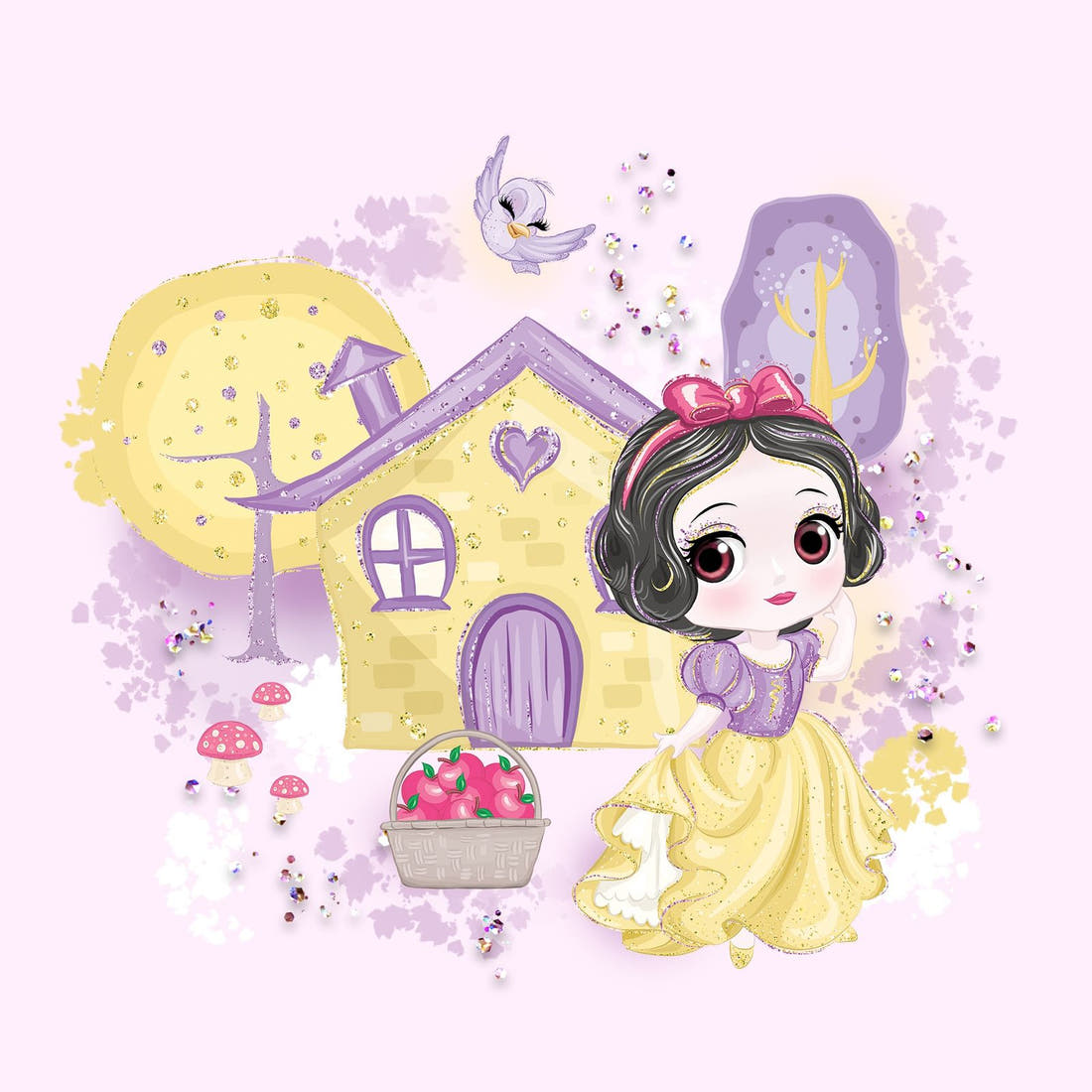 Design 379 Princess Panel – full artwork close-up of the printed picture | Fabric by Missy Rose