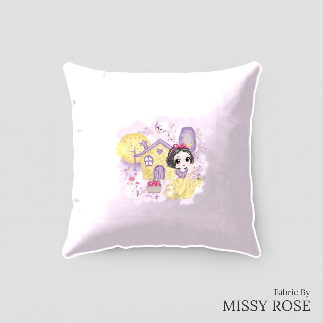 Design 379 Princess Panel sewn into a cushion – see how the panel looks made up | Fabric by Missy Rose