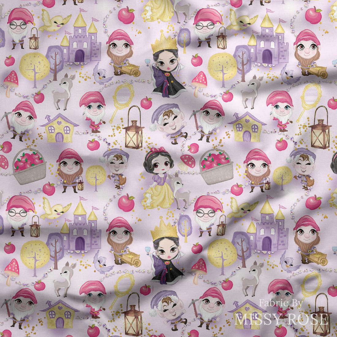 Design 379 Princess Fabric draped fabric mockup – custom printed fabric by the metre | Fabric by Missy Rose