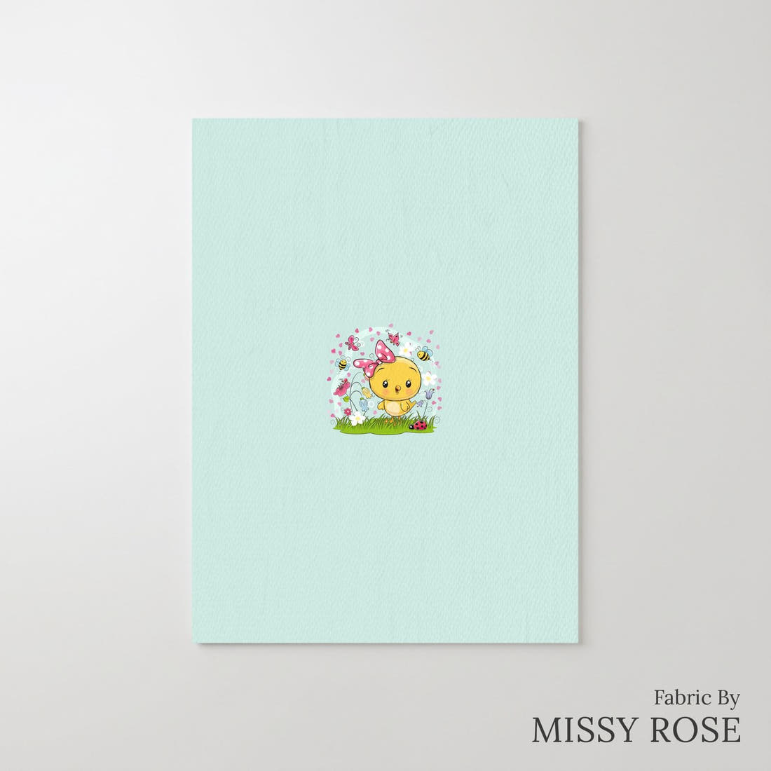 Design 38 Cute Chick Panel – printed fabric panel with centred picture, custom printed to order | Fabric by Missy Rose