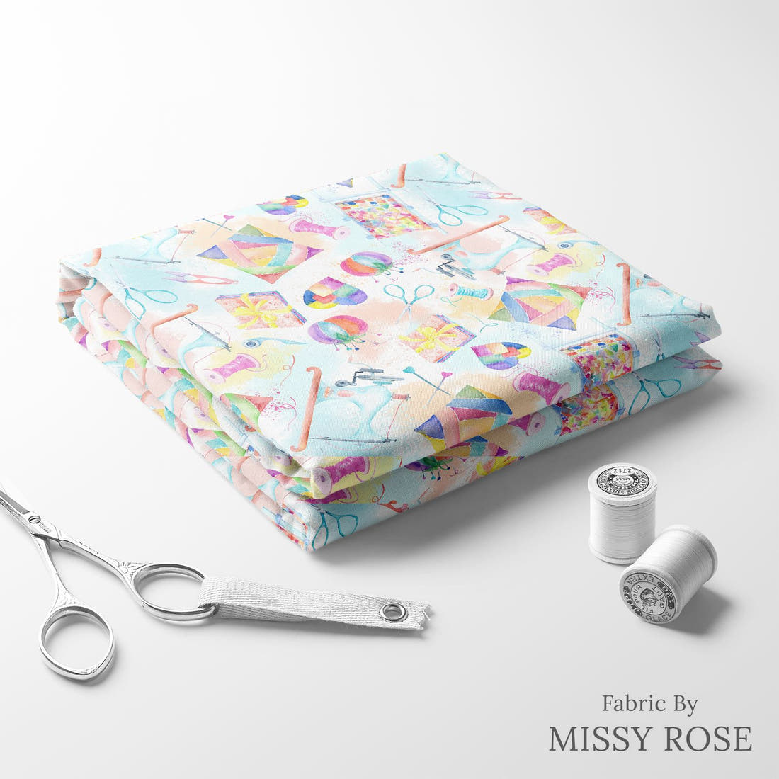 Design 381 Quilting Fabric folded fabric stack with matching thread – pre-order fabric Australia | Fabric by Missy Rose