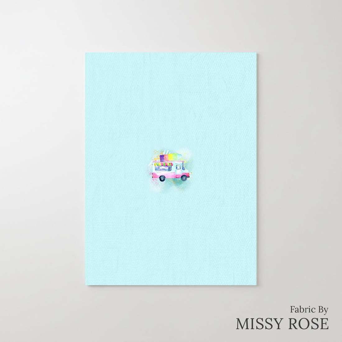 Design 382 Ice Cream Truck Panel – printed fabric panel with centred picture, custom printed to order | Fabric by Missy Rose