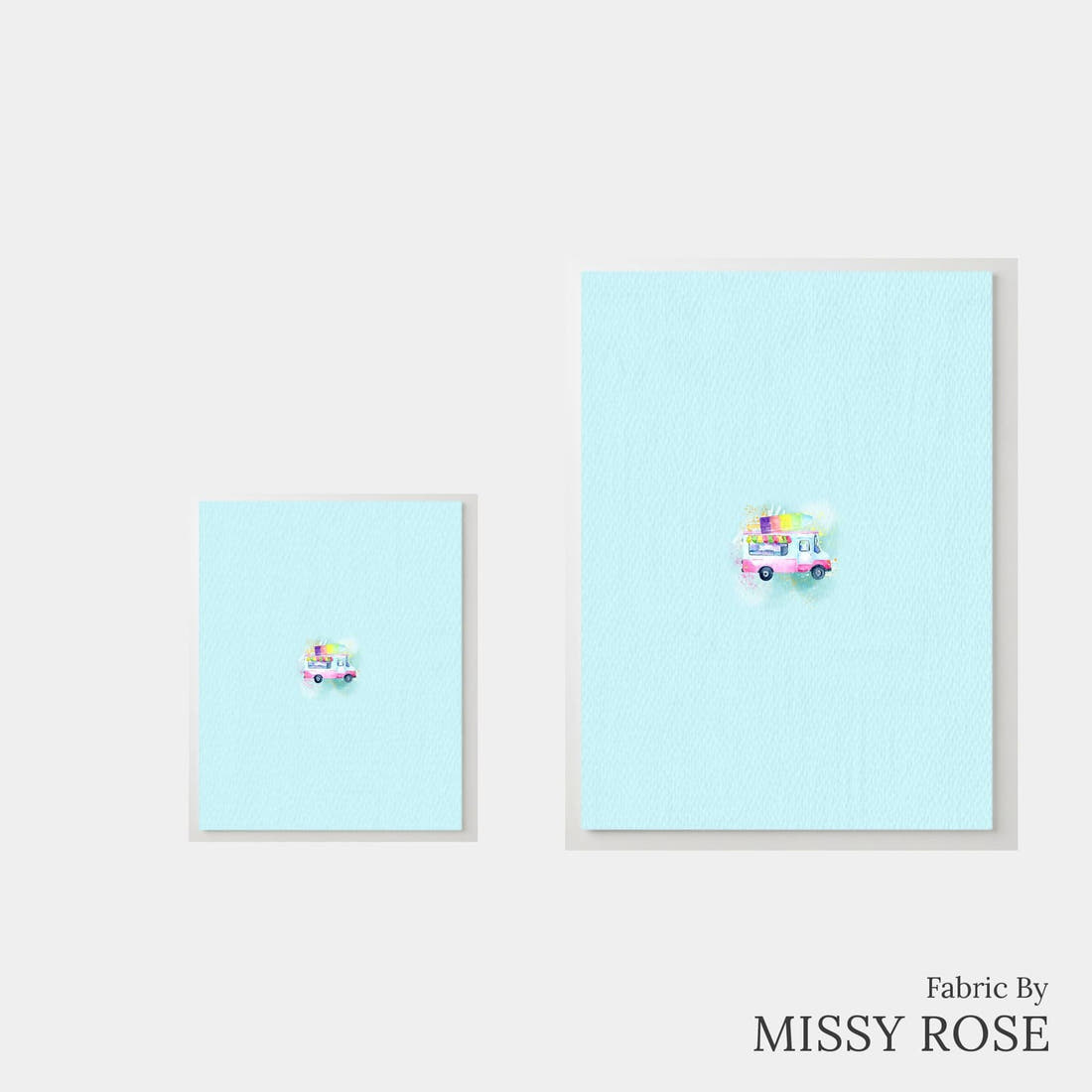 Design 382 Ice Cream Truck Panel – universal and adult panel sizes side by side | Fabric by Missy Rose