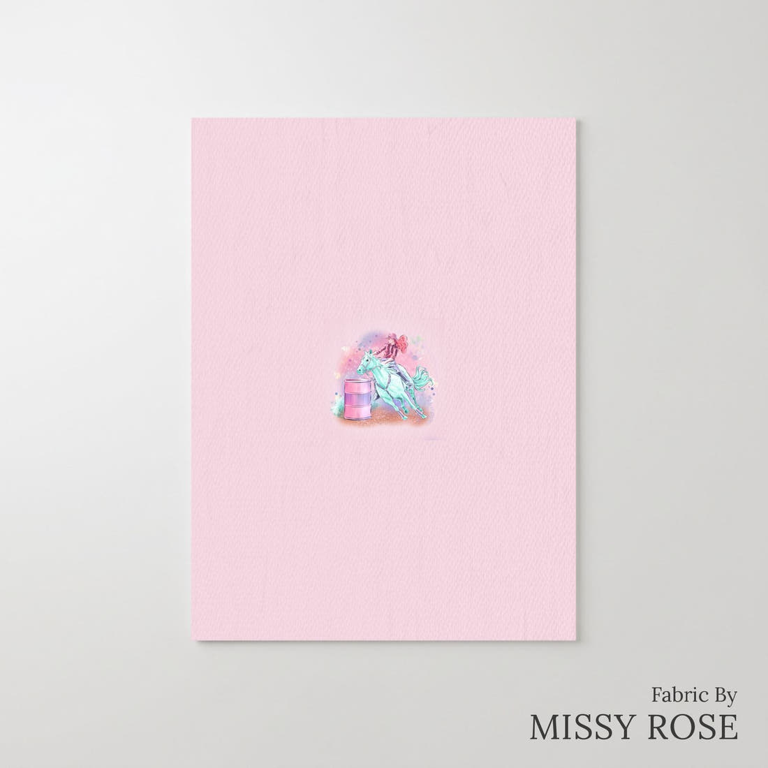 Design 383 Barrell Riding Panel – printed fabric panel with centred picture, custom printed to order | Fabric by Missy Rose