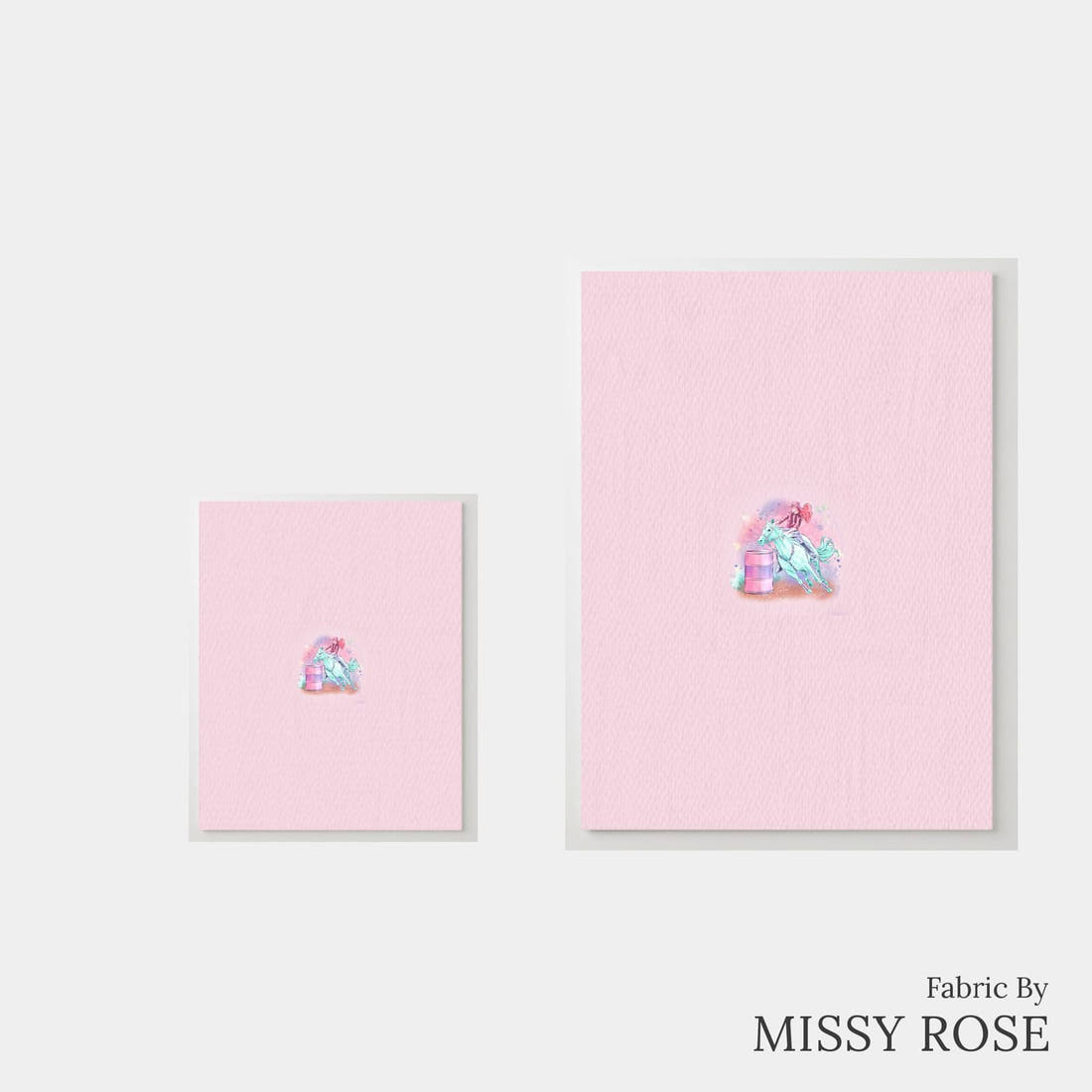 Design 383 Barrell Riding Panel – universal and adult panel sizes side by side | Fabric by Missy Rose