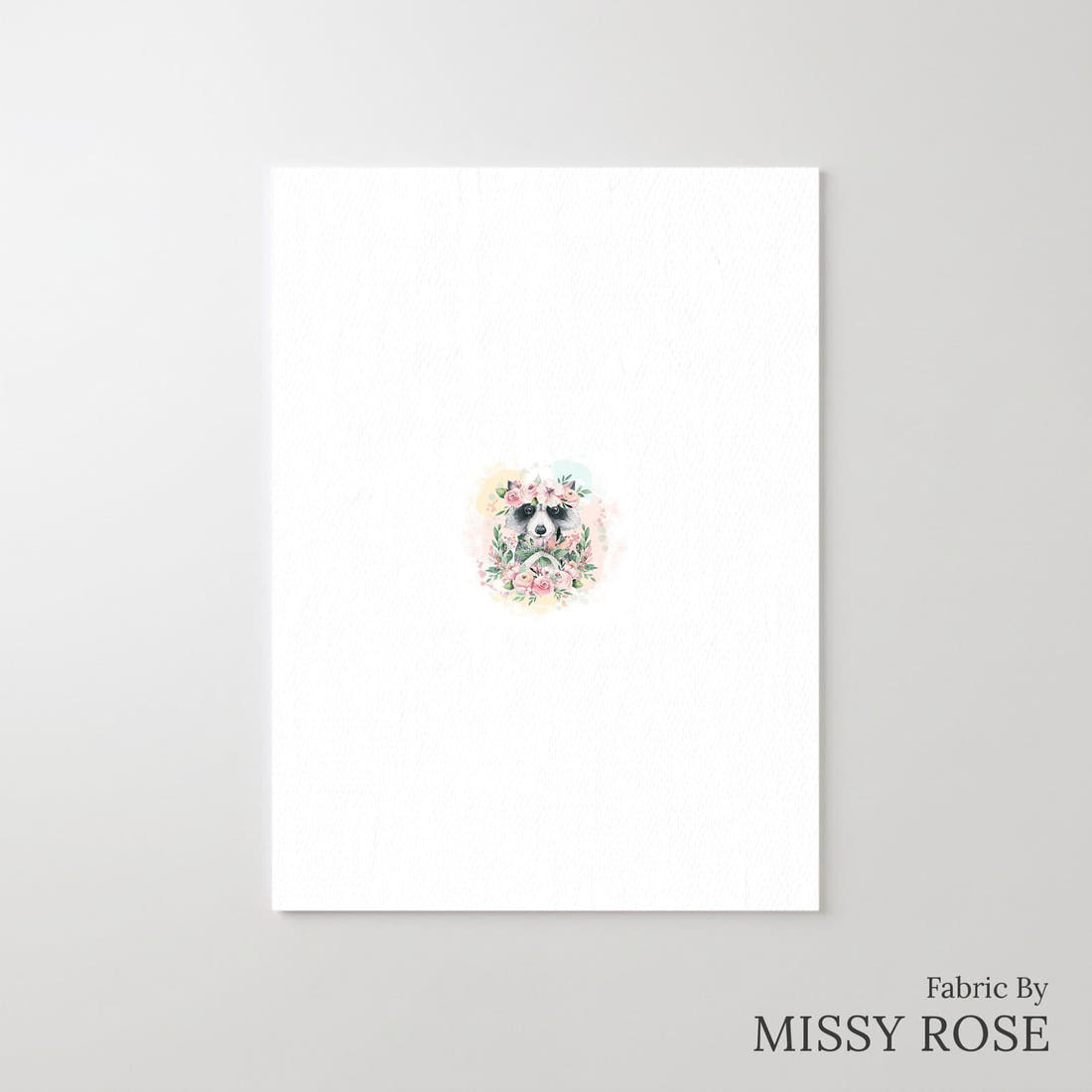 Design 384 Raccoon Panel – printed fabric panel with centred picture, custom printed to order | Fabric by Missy Rose