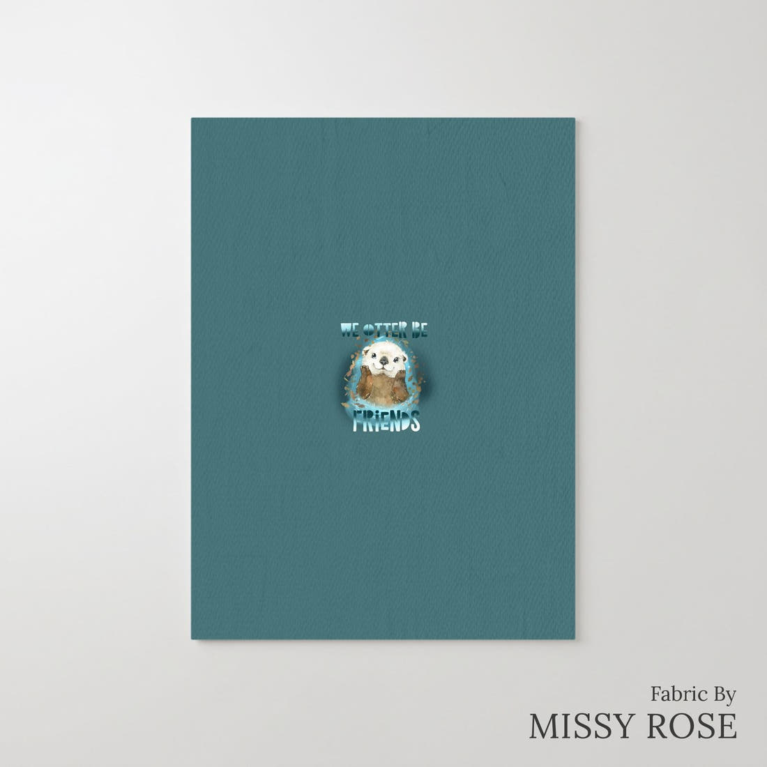 Design 385 Otter Panel – printed fabric panel with centred picture, custom printed to order | Fabric by Missy Rose