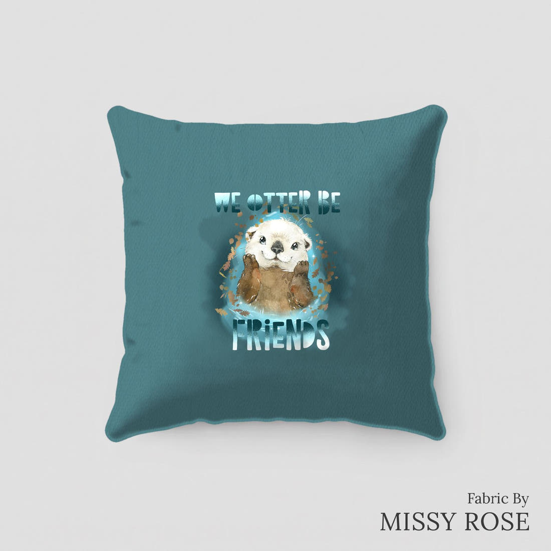 Design 385 Otter Panel sewn into a cushion – see how the panel looks made up | Fabric by Missy Rose