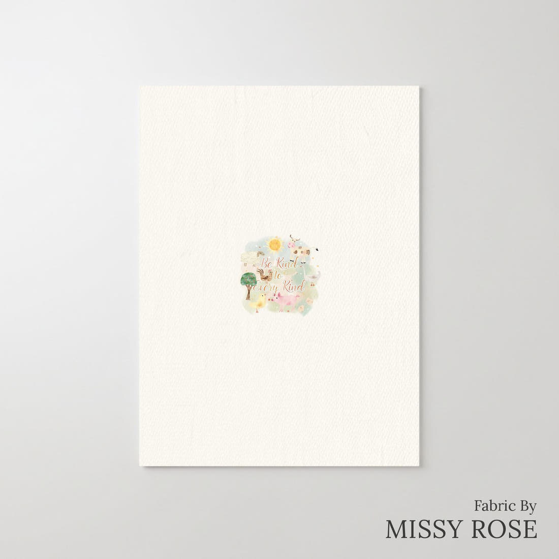 Design 387 Farm Yard Panel – printed fabric panel with centred picture, custom printed to order | Fabric by Missy Rose