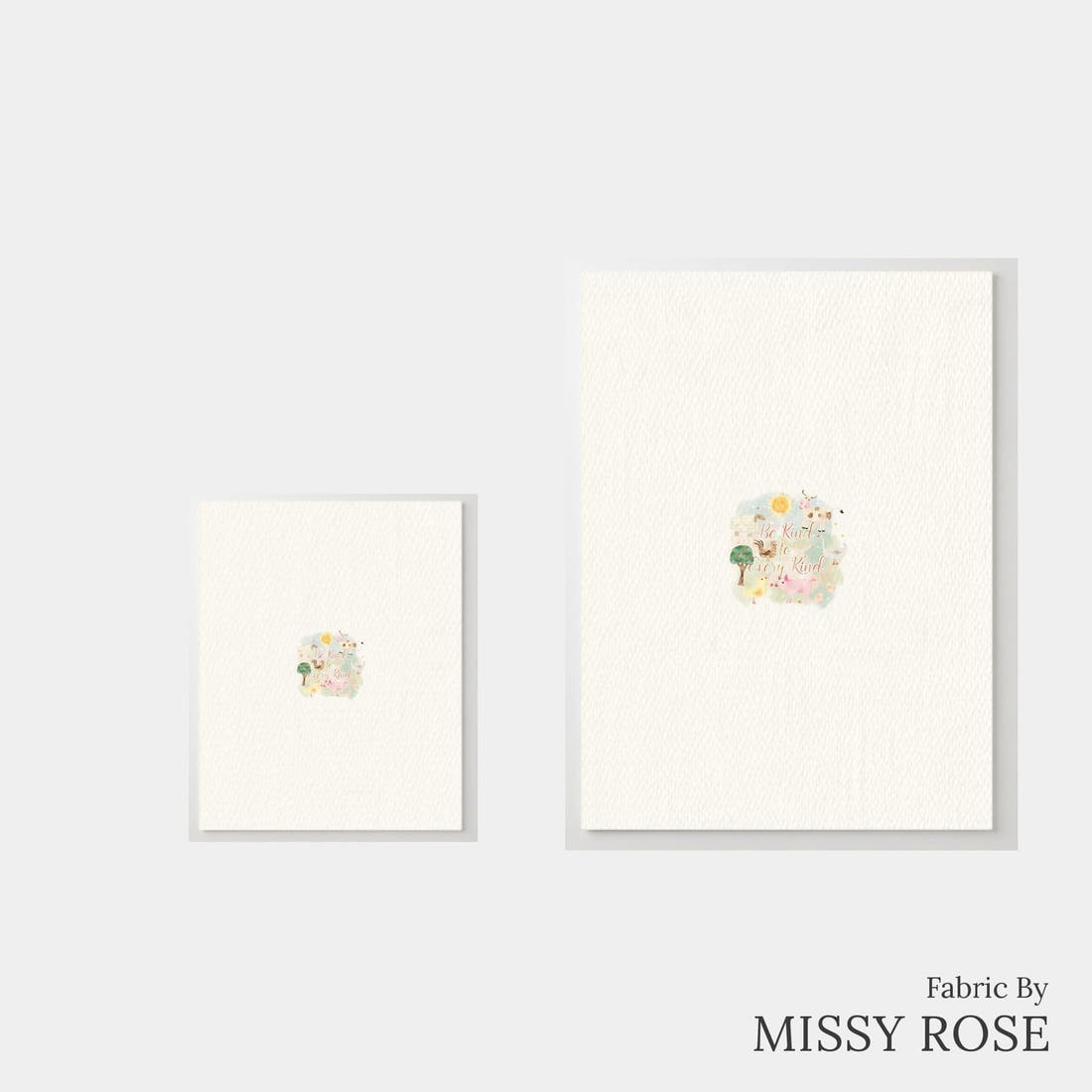 Design 387 Farm Yard Panel – universal and adult panel sizes side by side | Fabric by Missy Rose