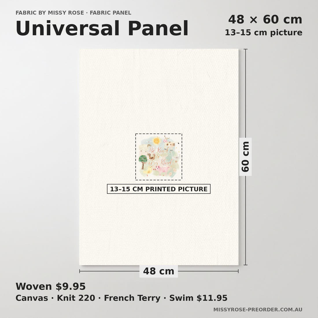 Design 387 Farm Yard Panel universal panel sizing – 13–15 cm printed picture on 48 × 60 cm fabric | Fabric by Missy Rose