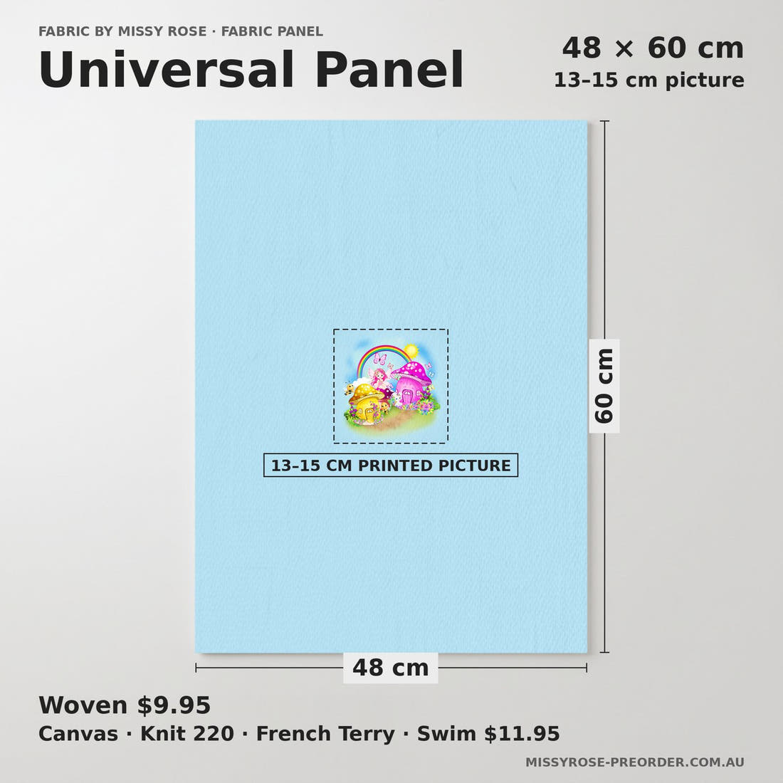 Design 388 Magical Wonderland Panel universal panel sizing – 13–15 cm printed picture on 48 × 60 cm fabric | Fabric by Missy Rose