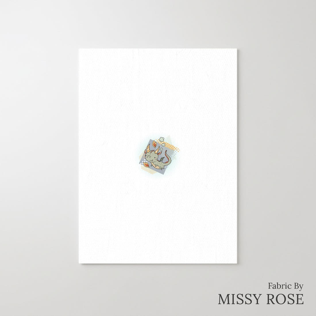 Design 389 Neutral Dragons Panel – printed fabric panel with centred picture, custom printed to order | Fabric by Missy Rose