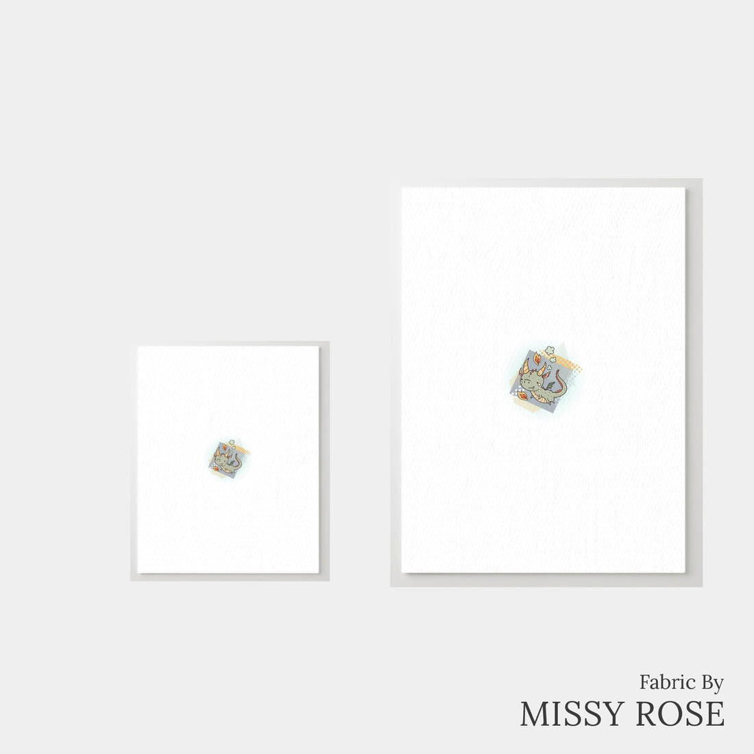 Design 389 Neutral Dragons Panel – universal and adult panel sizes side by side | Fabric by Missy Rose
