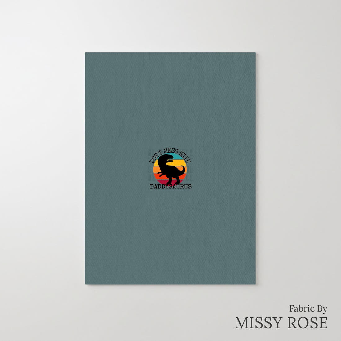 Design 39 Daddysaurus Panel – printed fabric panel with centred picture, custom printed to order | Fabric by Missy Rose
