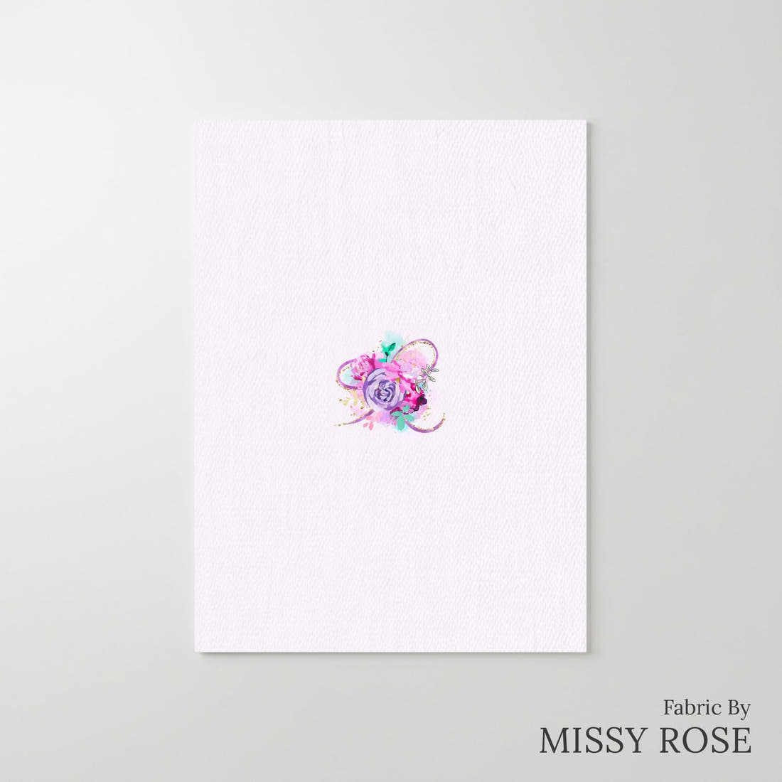 Design 391 Purple Floral Panel – printed fabric panel with centred picture, custom printed to order | Fabric by Missy Rose