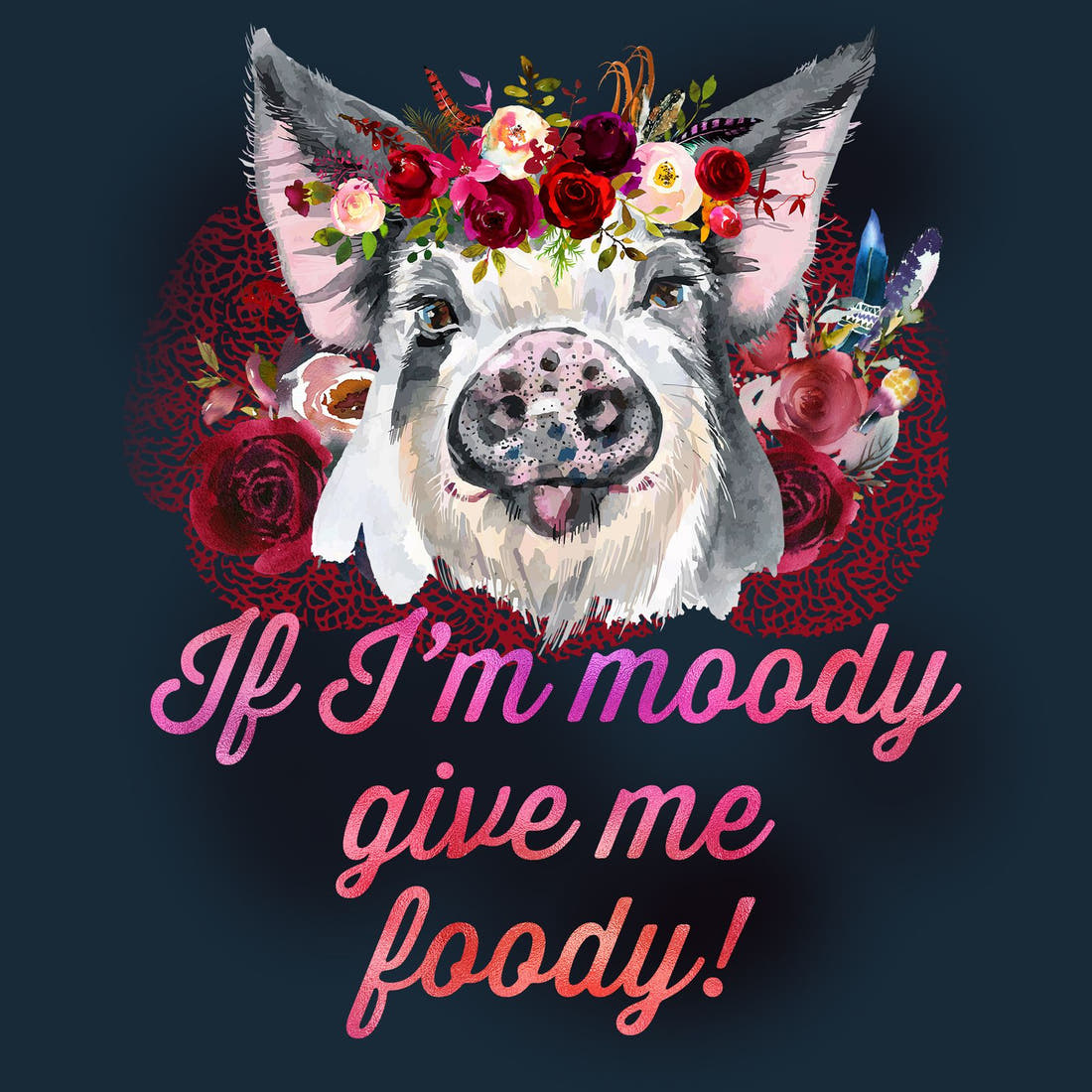 Design 394 Piggy Panel – full artwork close-up of the printed picture | Fabric by Missy Rose