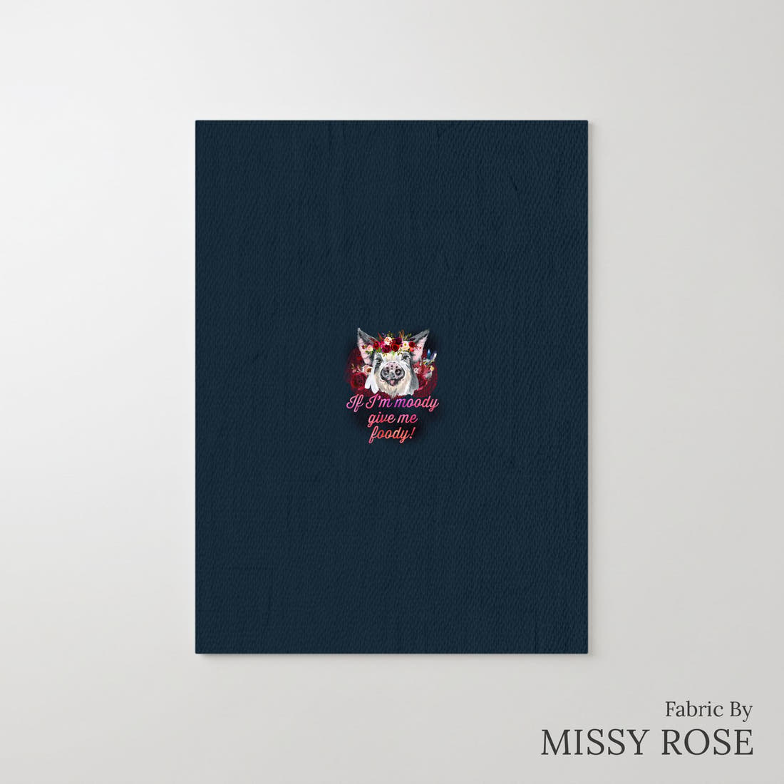 Design 394 Piggy Panel – printed fabric panel with centred picture, custom printed to order | Fabric by Missy Rose