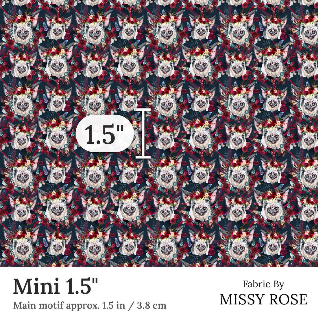 Design 394 Piggy Fabric Mini 1.5 inch print scale guide | Fabric by Missy Rose
