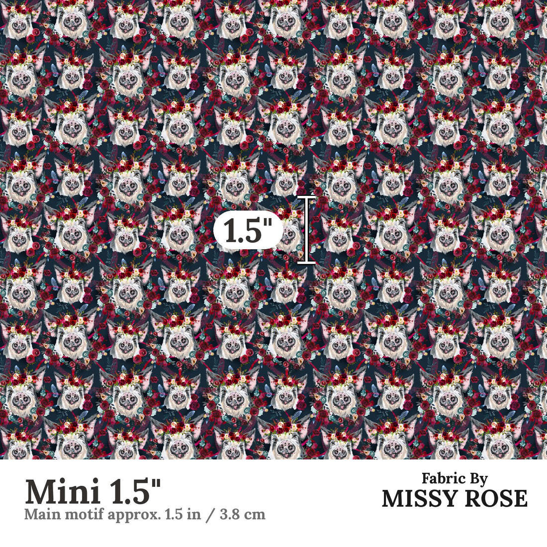 Design 394 Piggy Fabric Mini 1.5" - print scale | Fabric by Missy Rose