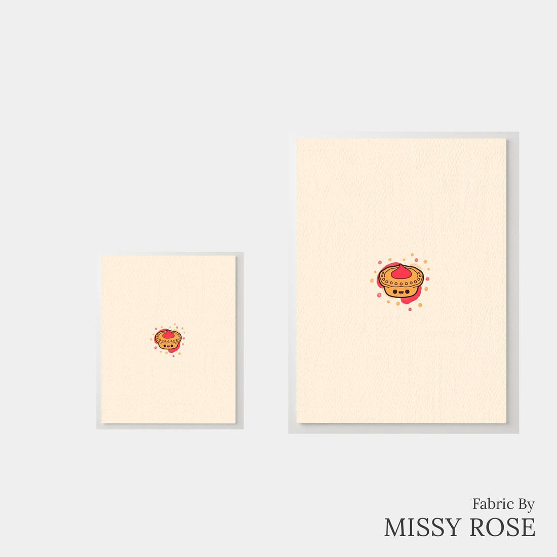 Design 395 Meat Pie Panel – universal and adult panel sizes side by side | Fabric by Missy Rose