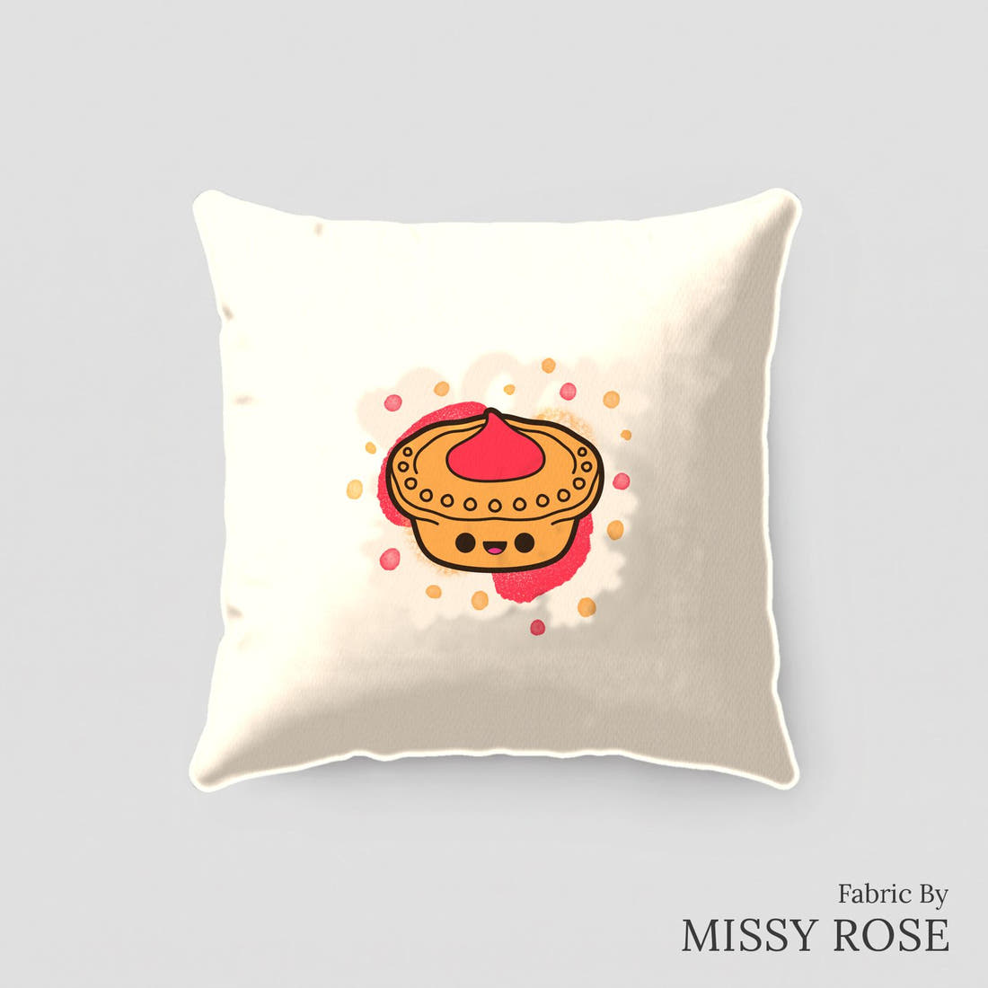 Design 395 Meat Pie Panel sewn into a cushion – see how the panel looks made up | Fabric by Missy Rose