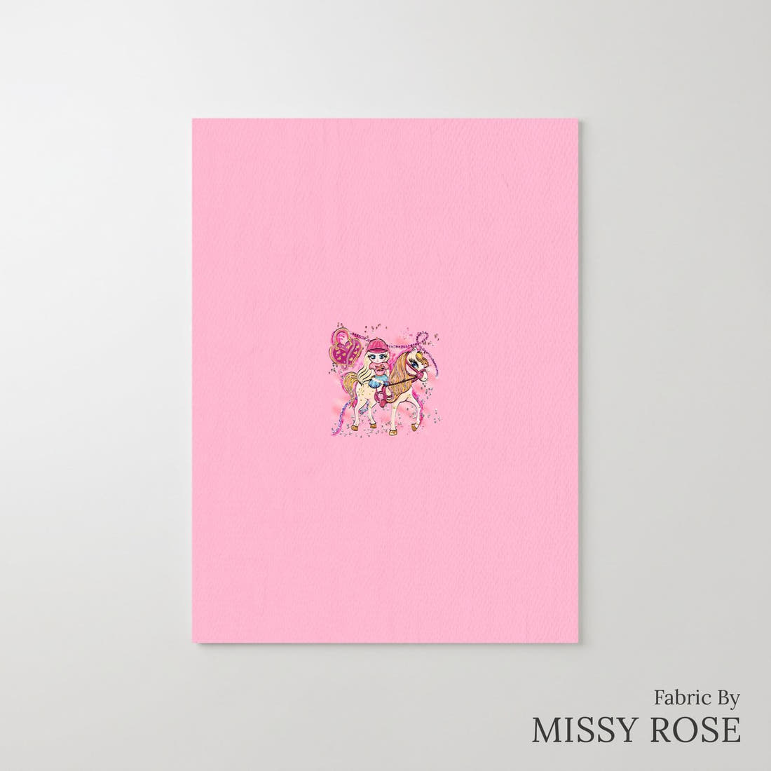 Design 399 Horse Riding Panel – printed fabric panel with centred picture, custom printed to order | Fabric by Missy Rose
