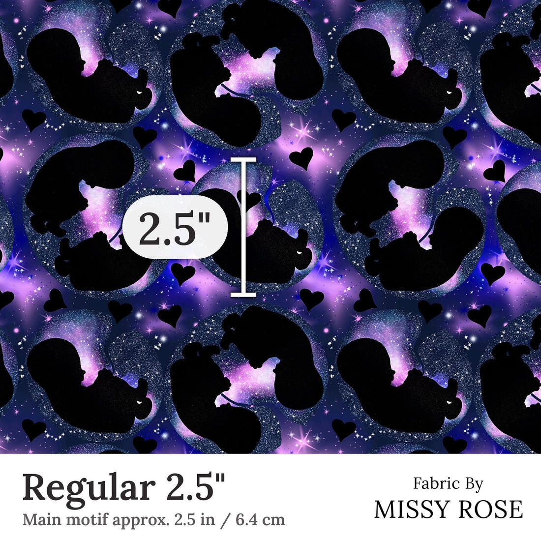 Design 40 Baby Fabric Regular 2.5 inch print scale guide | Fabric by Missy Rose