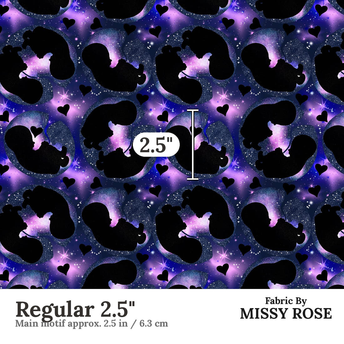 Design 40 Baby Fabric Regular 2.5" - print scale | Fabric by Missy Rose
