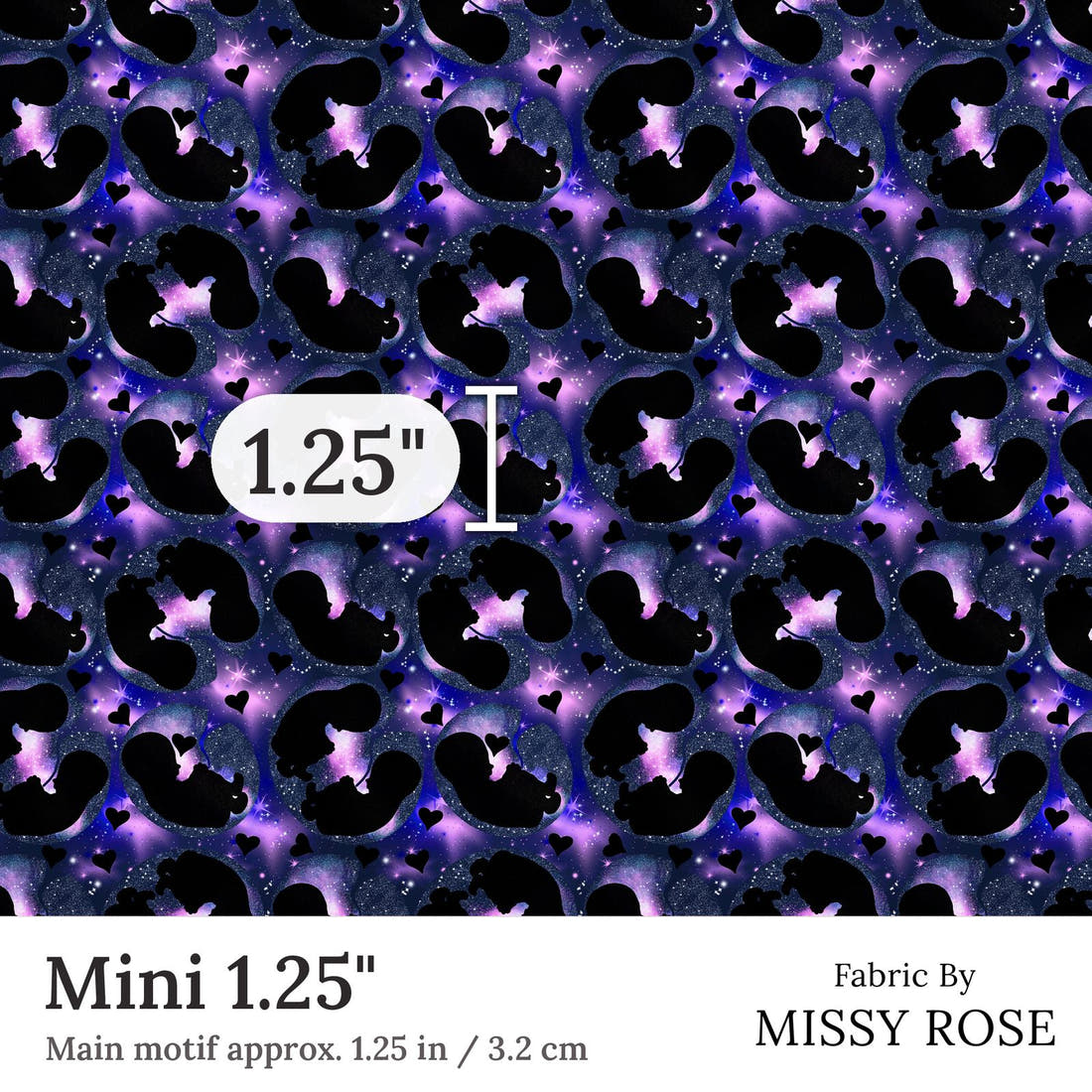 Design 40 Baby Fabric Mini 1.25 inch print scale guide | Fabric by Missy Rose