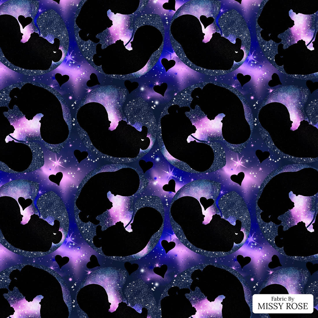 Design 40 Baby Fabric - flat view of the print, zoom in for detail | Fabric by Missy Rose