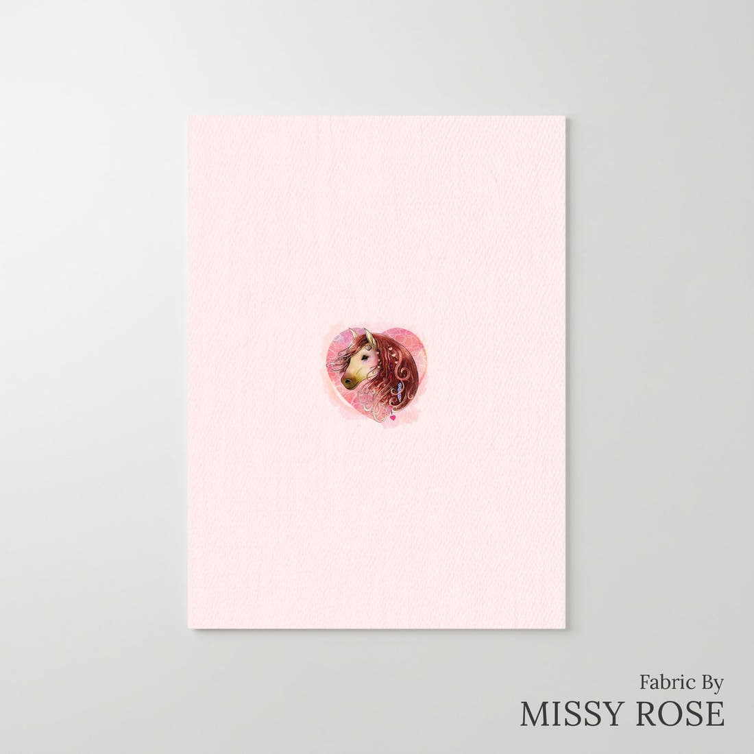Design 402 Boho Horses Panel – printed fabric panel with centred picture, custom printed to order | Fabric by Missy Rose