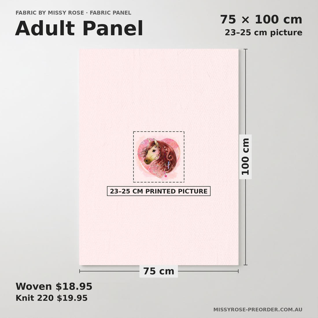 Design 402 Boho Horses Panel adult panel sizing – 23–25 cm printed picture on 75 × 100 cm fabric | Fabric by Missy Rose