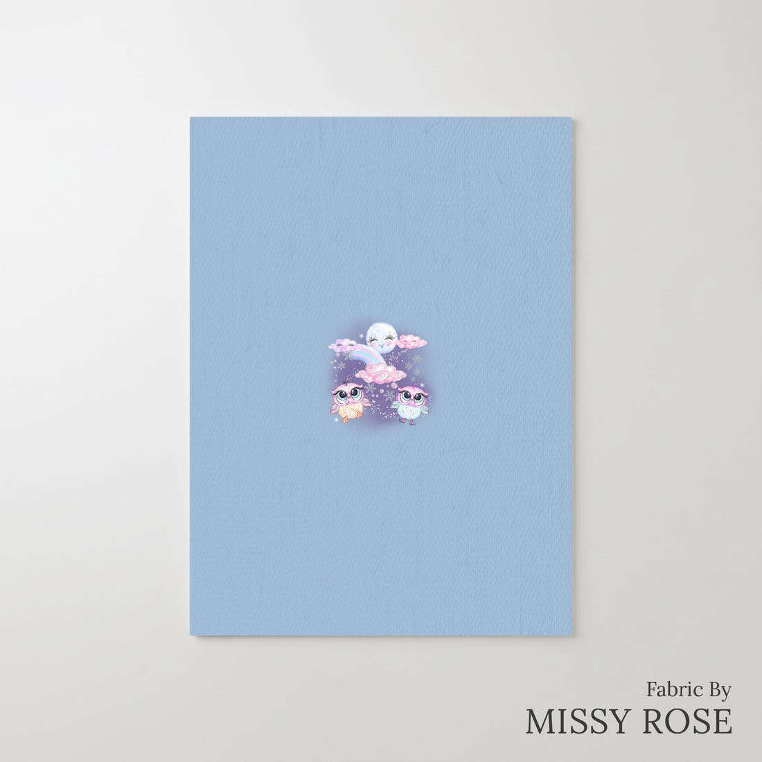 Design 404 Owl Panel – printed fabric panel with centred picture, custom printed to order | Fabric by Missy Rose