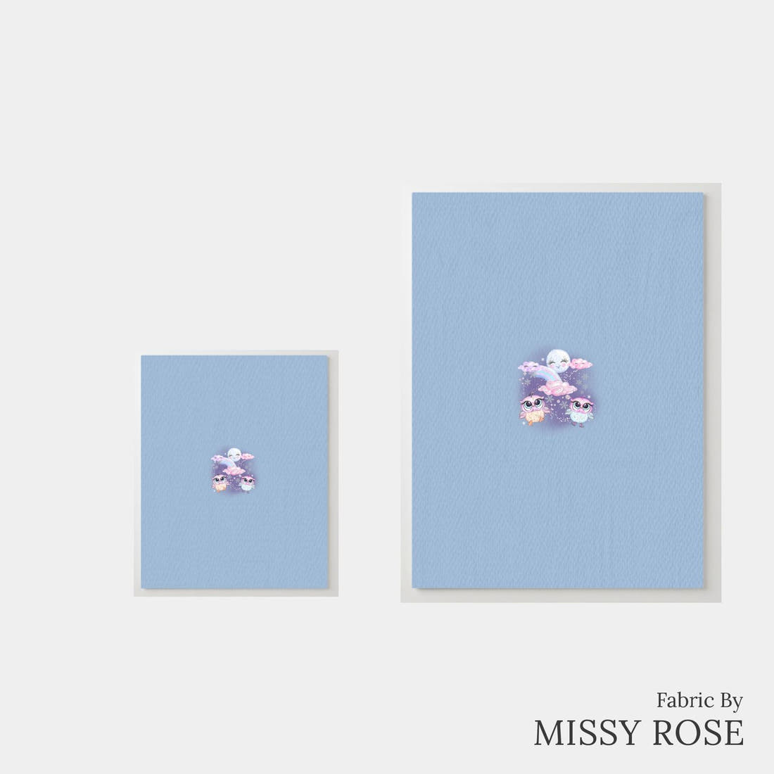 Design 404 Owl Panel – universal and adult panel sizes side by side | Fabric by Missy Rose