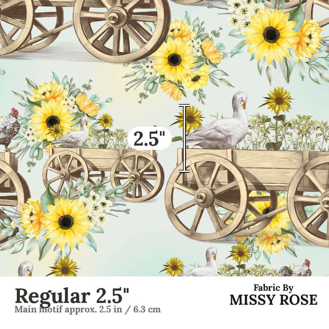 Design 406 Cute Farm Fabric Regular 2.5" - print scale | Fabric by Missy Rose