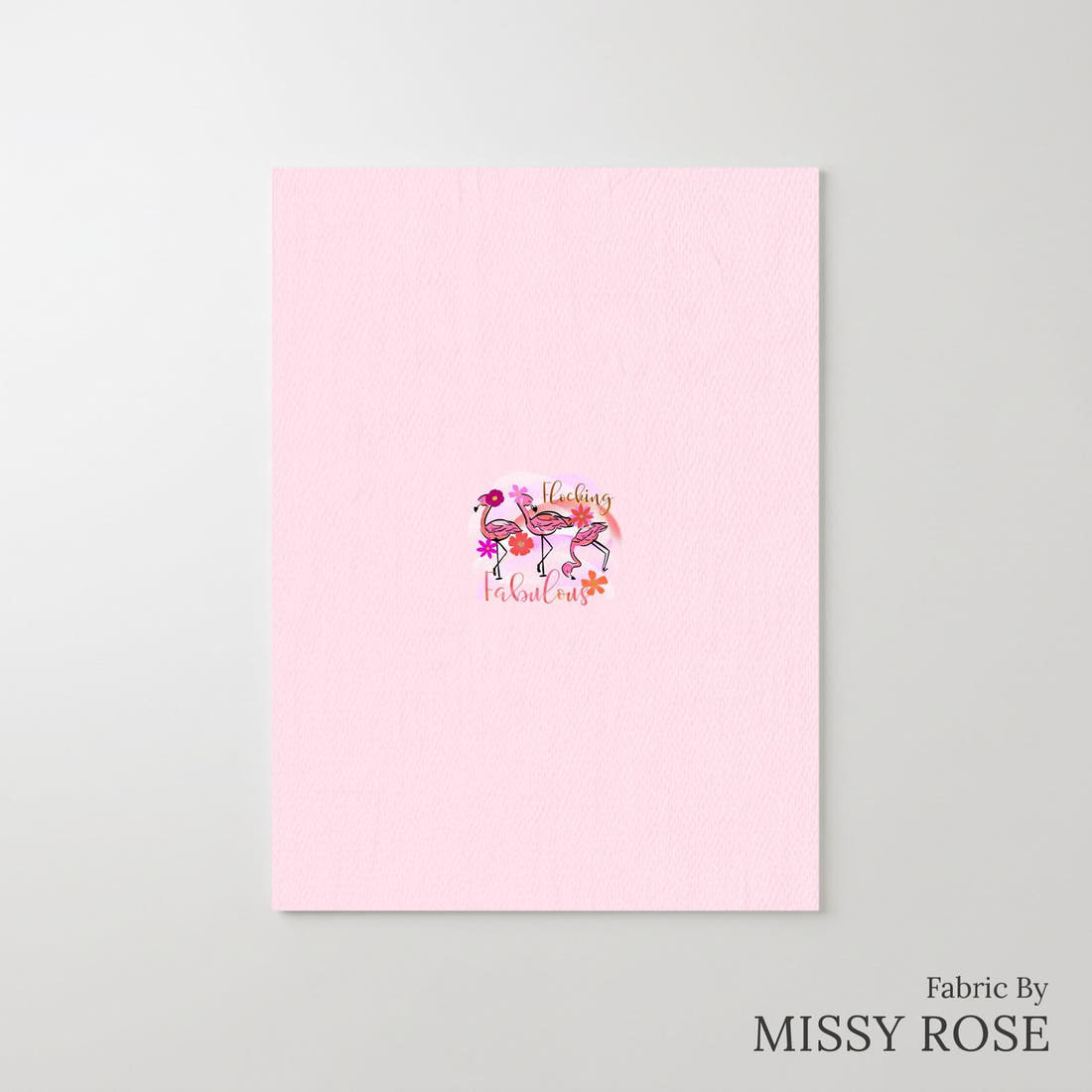 Design 407 Fabulous Flamingo Panel – printed fabric panel with centred picture, custom printed to order | Fabric by Missy Rose