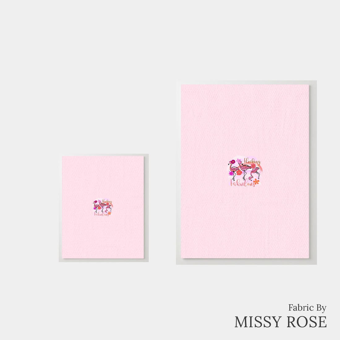 Design 407 Fabulous Flamingo Panel – universal and adult panel sizes side by side | Fabric by Missy Rose