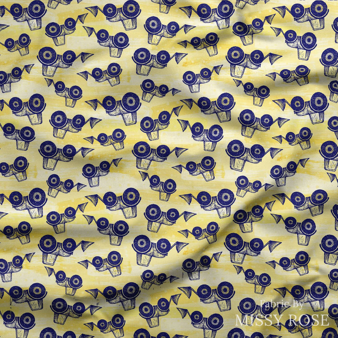 Design 408 Tractor Fabric draped fabric mockup – custom printed fabric by the metre | Fabric by Missy Rose