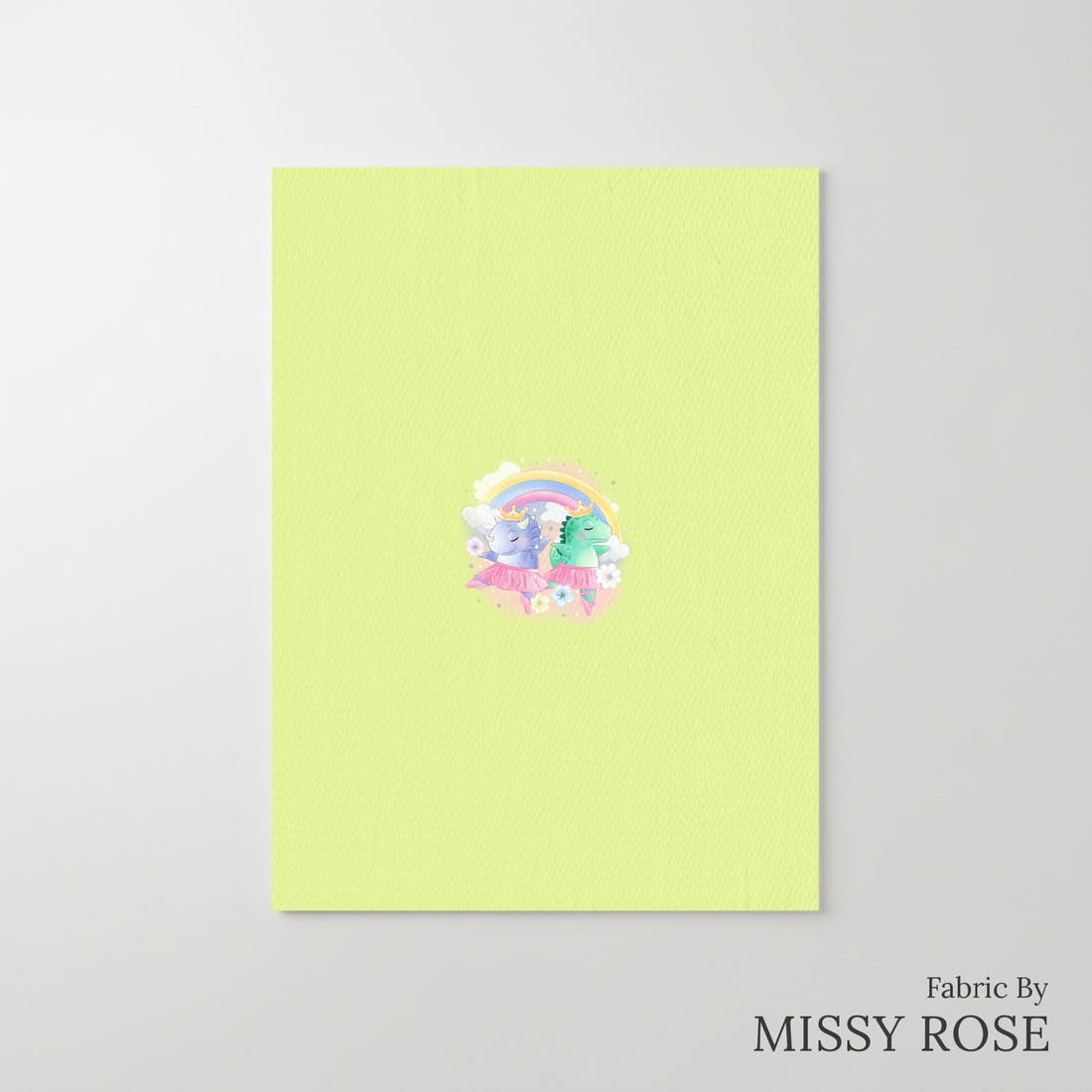 Design 409 Ballerina Dinosaur Panel – printed fabric panel with centred picture, custom printed to order | Fabric by Missy Rose