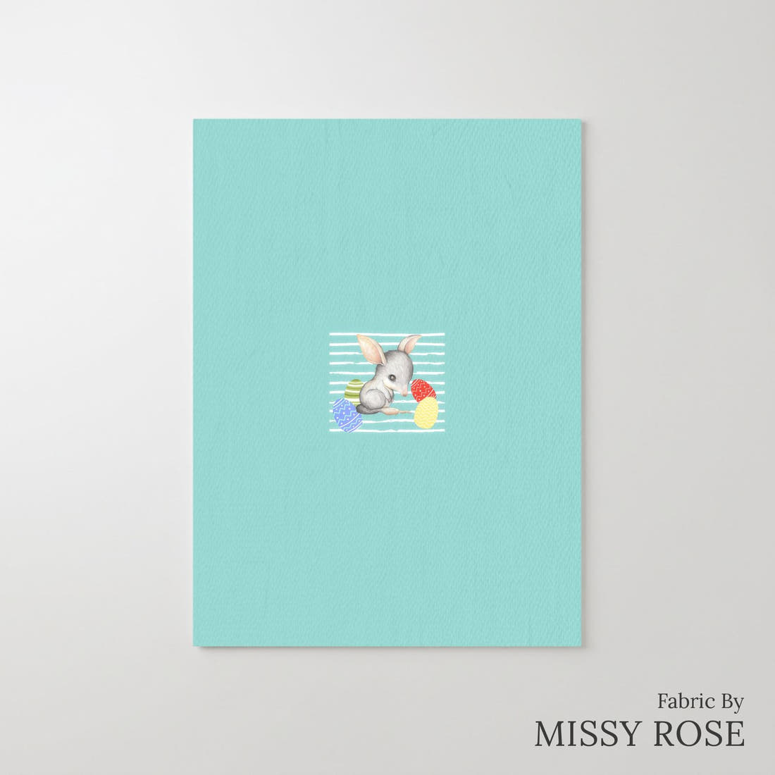 Design 411 Blue Bilby Panel – printed fabric panel with centred picture, custom printed to order | Fabric by Missy Rose