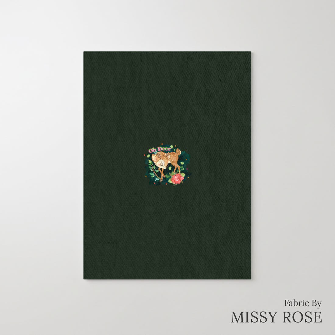 Design 416 Deer Panel – printed fabric panel with centred picture, custom printed to order | Fabric by Missy Rose