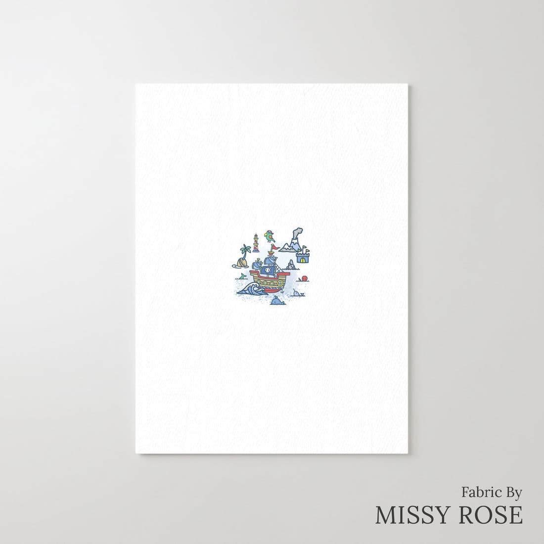 Design 419 Pirate Panel – printed fabric panel with centred picture, custom printed to order | Fabric by Missy Rose