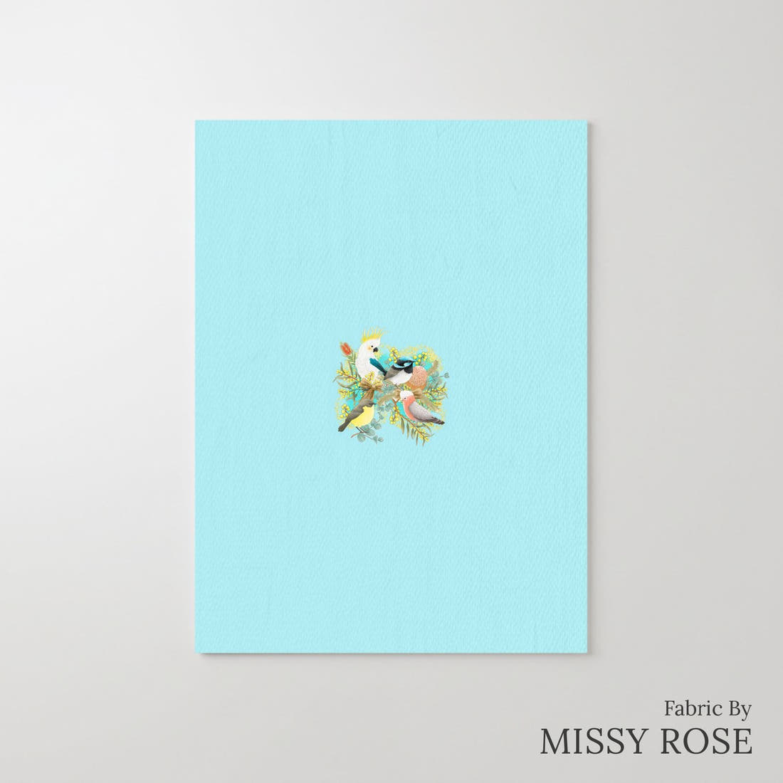 Design 42 Australian Birds Panel – printed fabric panel with centred picture, custom printed to order | Fabric by Missy Rose