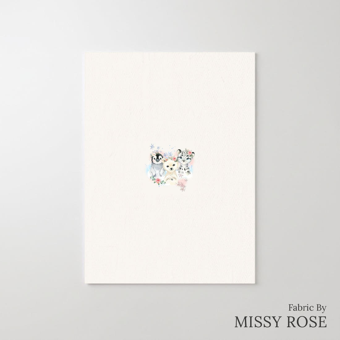 Design 421 Snow Animals Panel – printed fabric panel with centred picture, custom printed to order | Fabric by Missy Rose