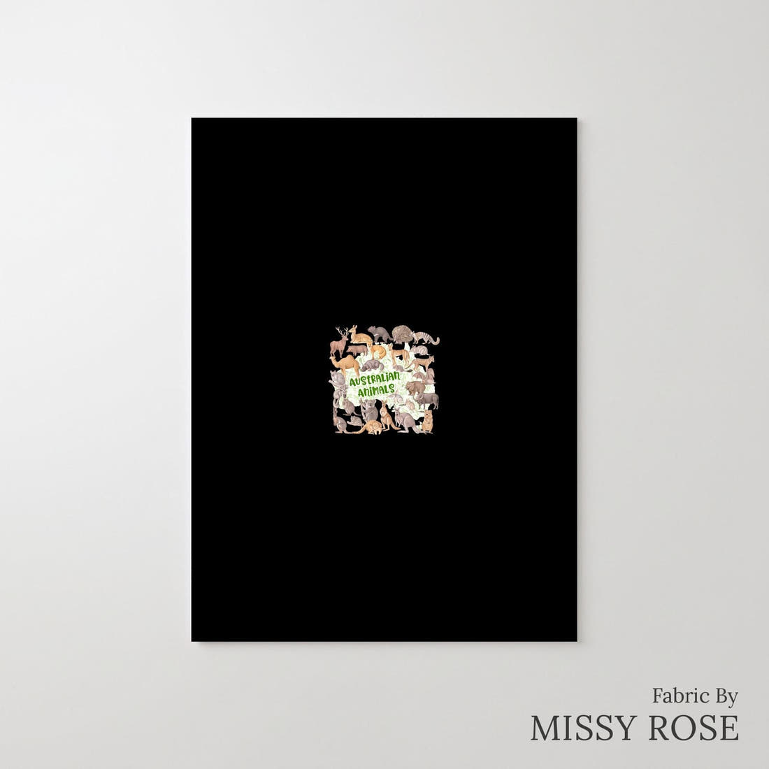 Design 424 Australian Animals Panel – printed fabric panel with centred picture, custom printed to order | Fabric by Missy Rose