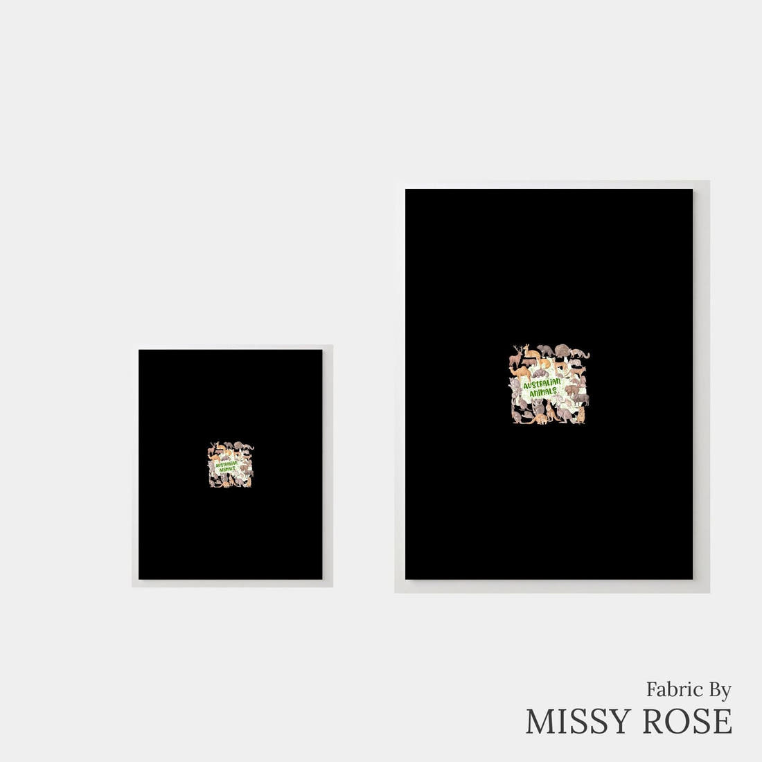 Design 424 Australian Animals Panel – universal and adult panel sizes side by side | Fabric by Missy Rose